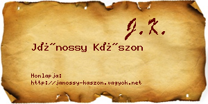 Jánossy Kászon névjegykártya